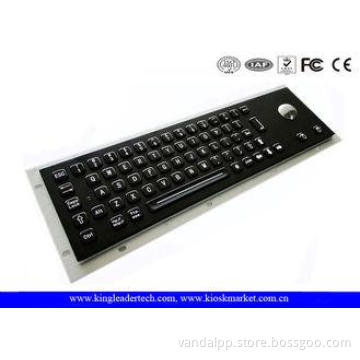 Black Industrial Keyboard With Optical Trackball In Full Tr